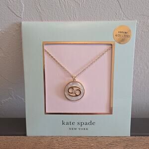 Kate Spade Cancer Zodiac Necklace Mother of Stars Gold Tone NWT June July